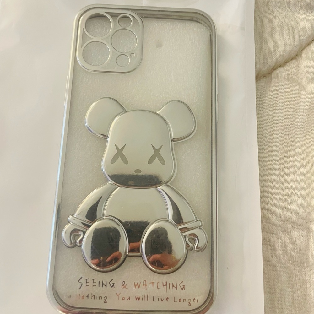 Reflective Bear With Transparent Back IPhone12 pro case